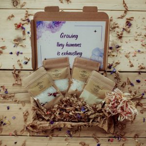 New mum pamper gift set, baby shower vegan and organic artisan bath set