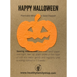 Plantable Wildflower seed paper. Pumpkin Shape. Plastic Free Party Bag Fillers. Halloween Party Favour.