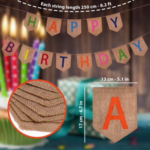 HAPPY BIRTHDAY HESSIAN BANNER - Image 2
