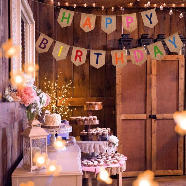 HAPPY BIRTHDAY HESSIAN BANNER - Image 3