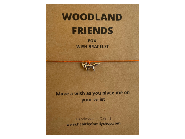 Fox Wish String Bracelet. Plastic Free Party Bag Fillers. Eco- Friendly Party Favour.