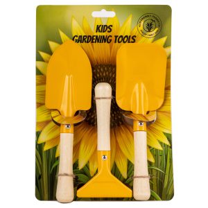 Garden tools for kids. Kids Gardening Tools Set - 3pc Metal Garden Tools Toy Set with Hand Fork ,Trowel and Rake.
