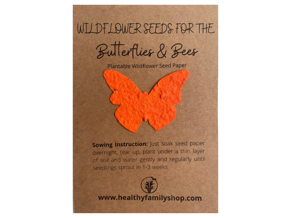 Plantable Wildflower seed paper. Butterfly Shape. Plastic Free Party Bag Fillers. Eco- Friendly Party Favour.