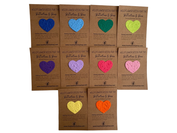 Plantable Wildflower seed paper. Heart Shape. Plastic Free Party Bag Fillers. Eco- Friendly Party Favour. - Image 2