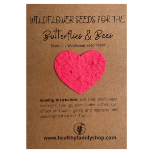 Plantable Wildflower seed paper. Heart Shape. Plastic Free Party Bag Fillers. Eco- Friendly Party Favour.