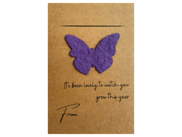 Pupil gifts. Gift for student. School Leavers. End of year class gifts. Butterfly Seed Paper Shapes