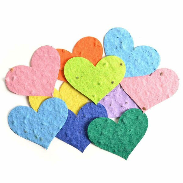 Plantable Wildflower seed paper. Heart Shape. Plastic Free Party Bag Fillers. Eco- Friendly Party Favour. - Image 3