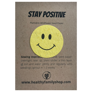Plantable Wildflower seed paper. Stay Positive. Plastic Free Party Bag Fillers. Eco- Friendly Party Favour.