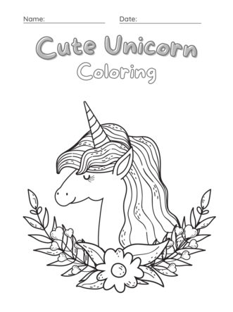 Cute Unicorn Coloring