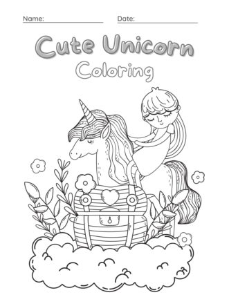 Cute Unicorn Coloring 2